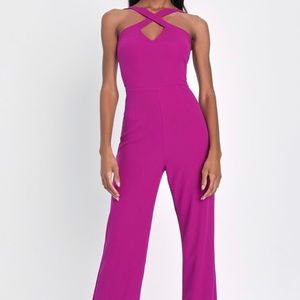 NWT Radiant Babe Purple Cross-Front Halter
Jumpsuit